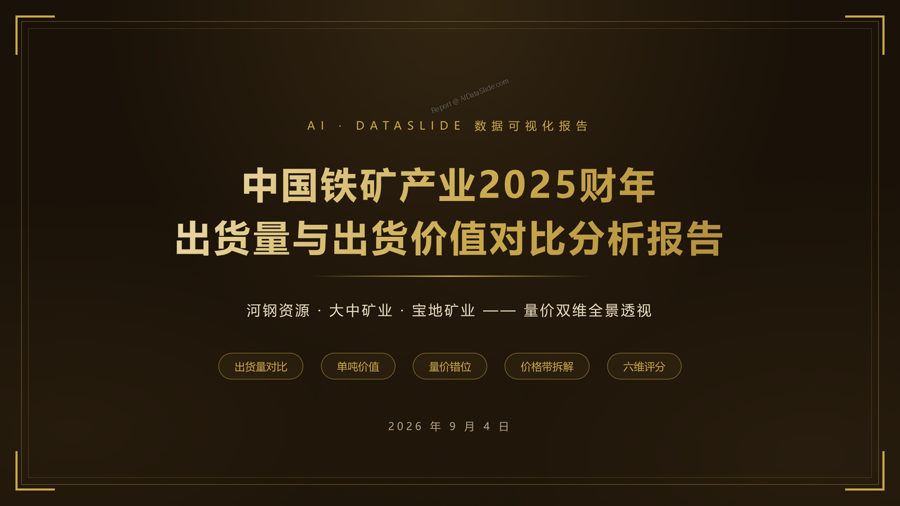 中国铁矿产业2025财年出货量与出货价值对比分析报告 - 封面