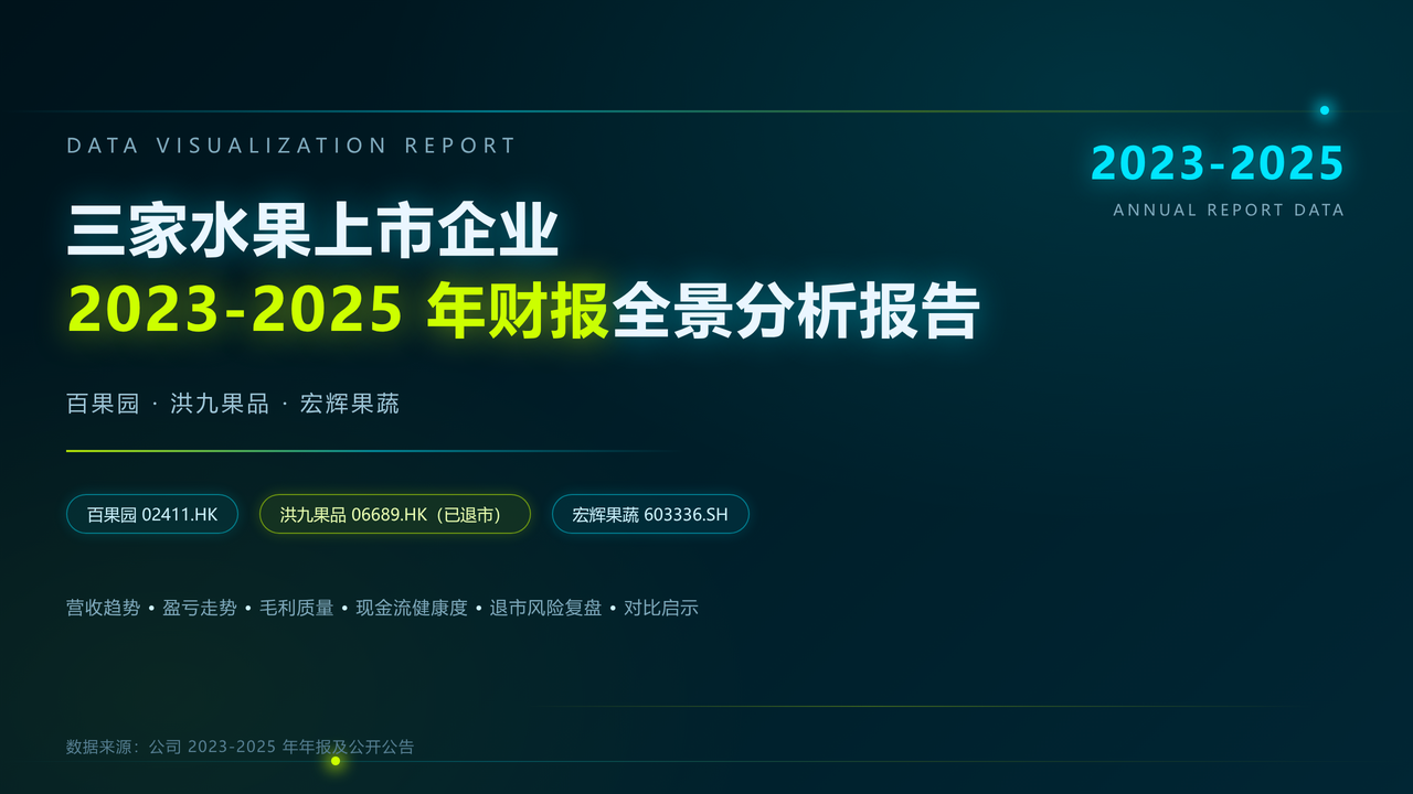 三家水果上市企业(百果园&洪九果品&宏辉果蔬)2023-2025年财报分析报告