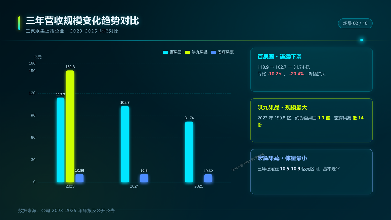 三家水果上市企业(百果园&洪九果品&宏辉果蔬)2023-2025年财报分析报告 - slide_02