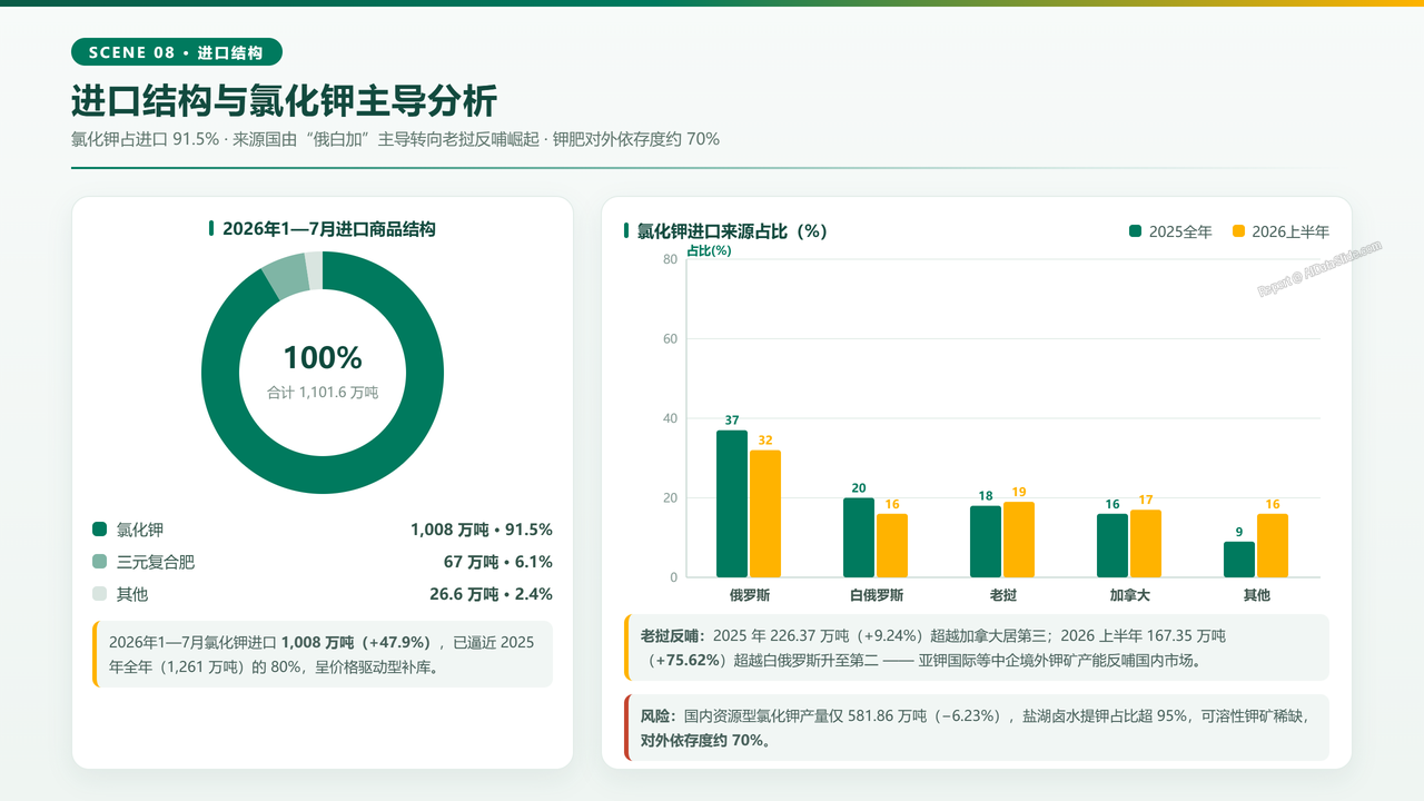 中国化肥进出口贸易三年海关数据分析报告2023-2026分析报告 - 进口结构与氯化钾主导分析