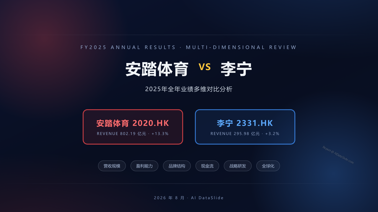 安踏体育与李宁-2025年全年业绩多个维度进行详细对比分析报告 - 封面