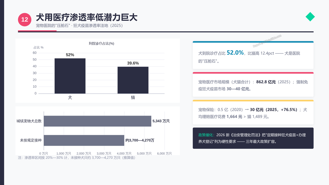 中国宠物狗(犬)领域产业发展三年期对比数据报告(2023-2026) - 犬用医疗渗透率低潜力巨大