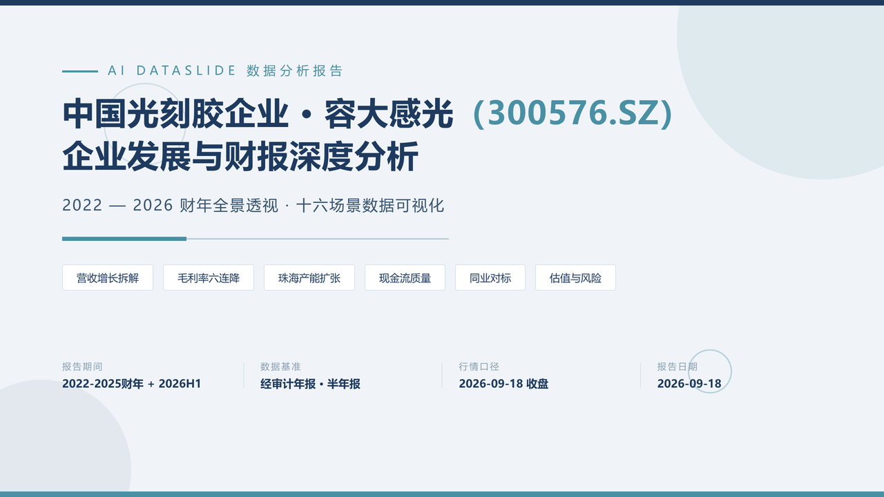 中国光刻胶企业-容大感光(300576)企业发展与财报分析2022-2026分析报告 缩略图