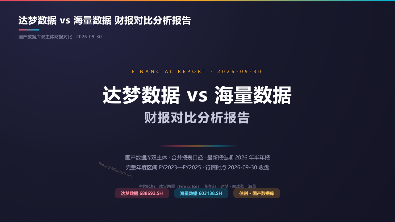 武汉达梦数据库vs北京海量数据-财报对比分析报告20260930 - 封面